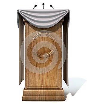 Press Conference Podium With Draping photo