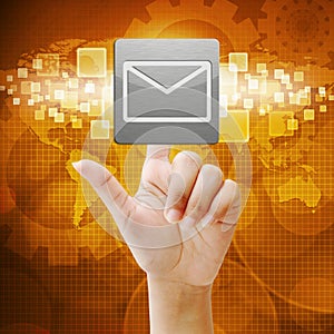 In press email icon on touch screen