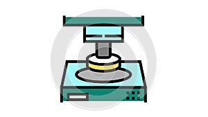 press equipment semiconductor manufacturing color icon animation