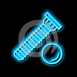 press-fit stud neon glow icon illustration