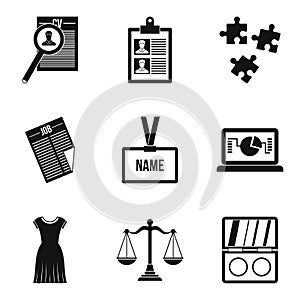 Press icons set, simple style