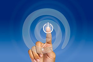 Press illuminated switch-on touchscreen button