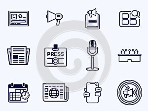 Press and Media Conference Icons