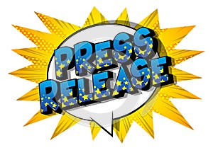 Press Release - Comic book style word.