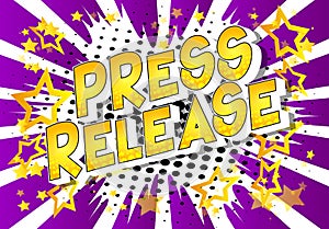Press Release - Comic book style word.