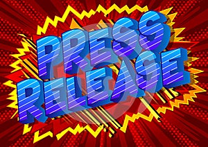 Press Release - Comic book style word.