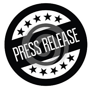Press release stamp on white