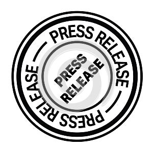 Press release stamp on white