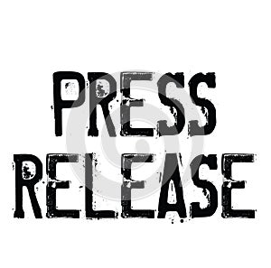 Press release stamp on white