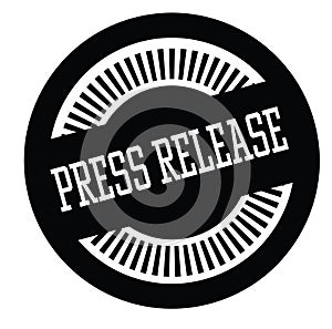 Press release stamp on white