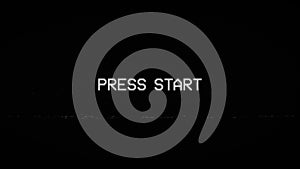 PRESS START Glitch Text Animation, Rendering, Background, with Alpha Channel, Loop