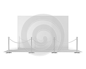 Press Wall Banner Mockup 3D Rendering on Isolated Background