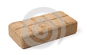Pressed coconut peat briquette