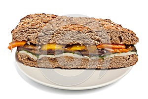 Pressed Eggplant and Pepper Sandwich photo