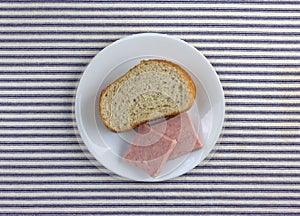 Pressed pork canned meat sandwich on wheat bread