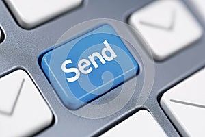 Pressing blue send button on modern keyboard
