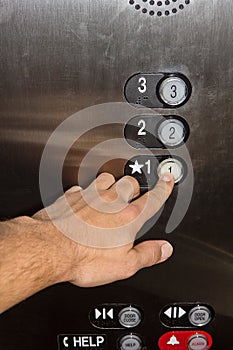 Pressing Elevator Button