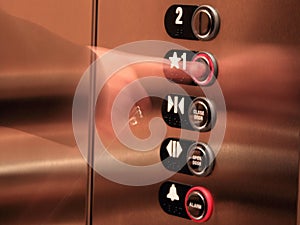 Pressing Elevator Button