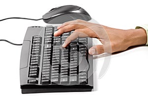 Pressing entre key on computer keyboard