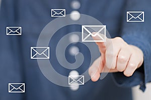 Pressing envelope button