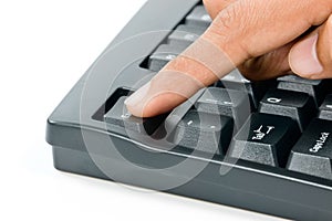 Pressing escape key on computer keyboard