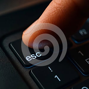 Pressing an escape laptop key