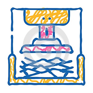 pressing solid waste icon doodle illustration