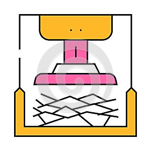 pressing solid waste icon color illustration