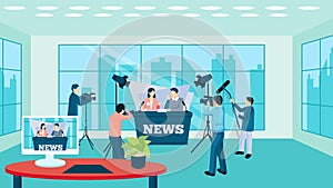 Pressman and TV reporter video animation footage