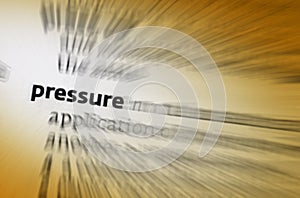 Pressure - stressful urgency or a physical force photo