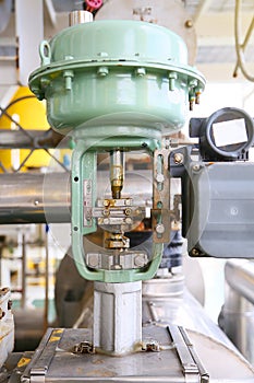 Pressure control valve in oil and gas process and controlled by Program Logic Control,