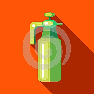 Pressure garden sprayer bottle icon, flat style