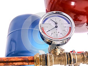 Pressure gauge of boiler installation