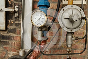 Pressure Gauge connected to Pipes