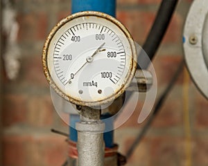 Pressure Gauge connected to Pipes