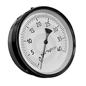 Pressure gauge. A device for accurately measuring the amount of pressure. Isolate