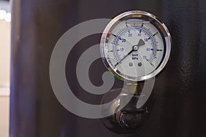 Pressure gauge / gage installed in a machine