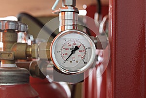 Pressure gauge on a gas tank