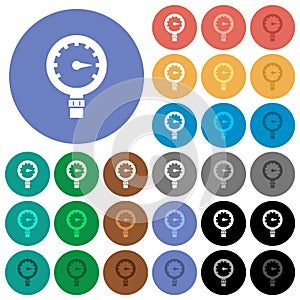 Pressure gauge high pressure round flat multi colored icons