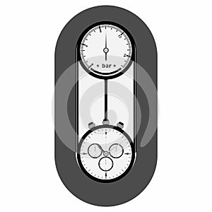 Pressure gauge icon making espresso Stock Illustration.