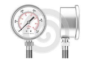 Pressure Gauge Manometer. 3d Rendering