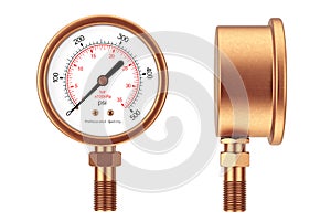 Pressure Gauge Manometer. 3d Rendering