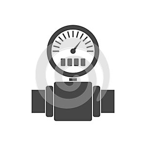 Pressure gauge, Manometer icon, Pressure meter icon, simple black style