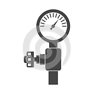 Pressure gauge, Manometer icon, Pressure meter icon, simple black style