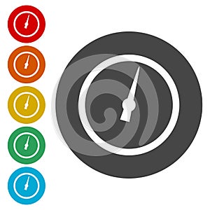 Pressure gauge - Manometer icons set