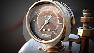 pressure gauge measuring industry macro closeup equipment technology valva work tool energy pipe gas flue gasbag leak meter