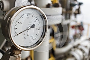 Pressure gauge in oil and gas operation.