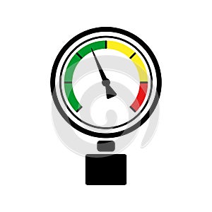 Vector pressure gauge icon isolated