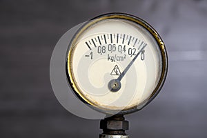 Pressure gauge  using Kilogram-force per square centimeter, deprecated unit of pressure using metric units