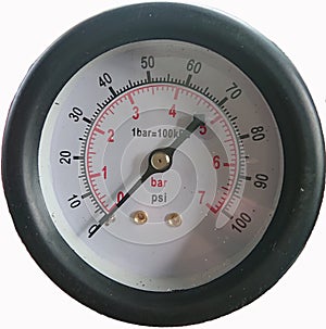 Pressure meter isolated in white